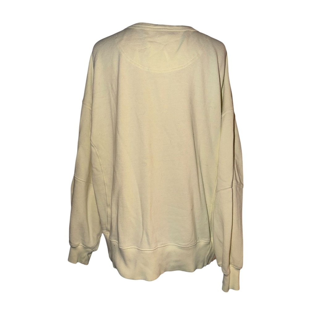 Aerie Womens Oversized Crewneck‎ Sweatshirt Pale Yellow L Loungewear Pullover A7 - Picture 4 of 9